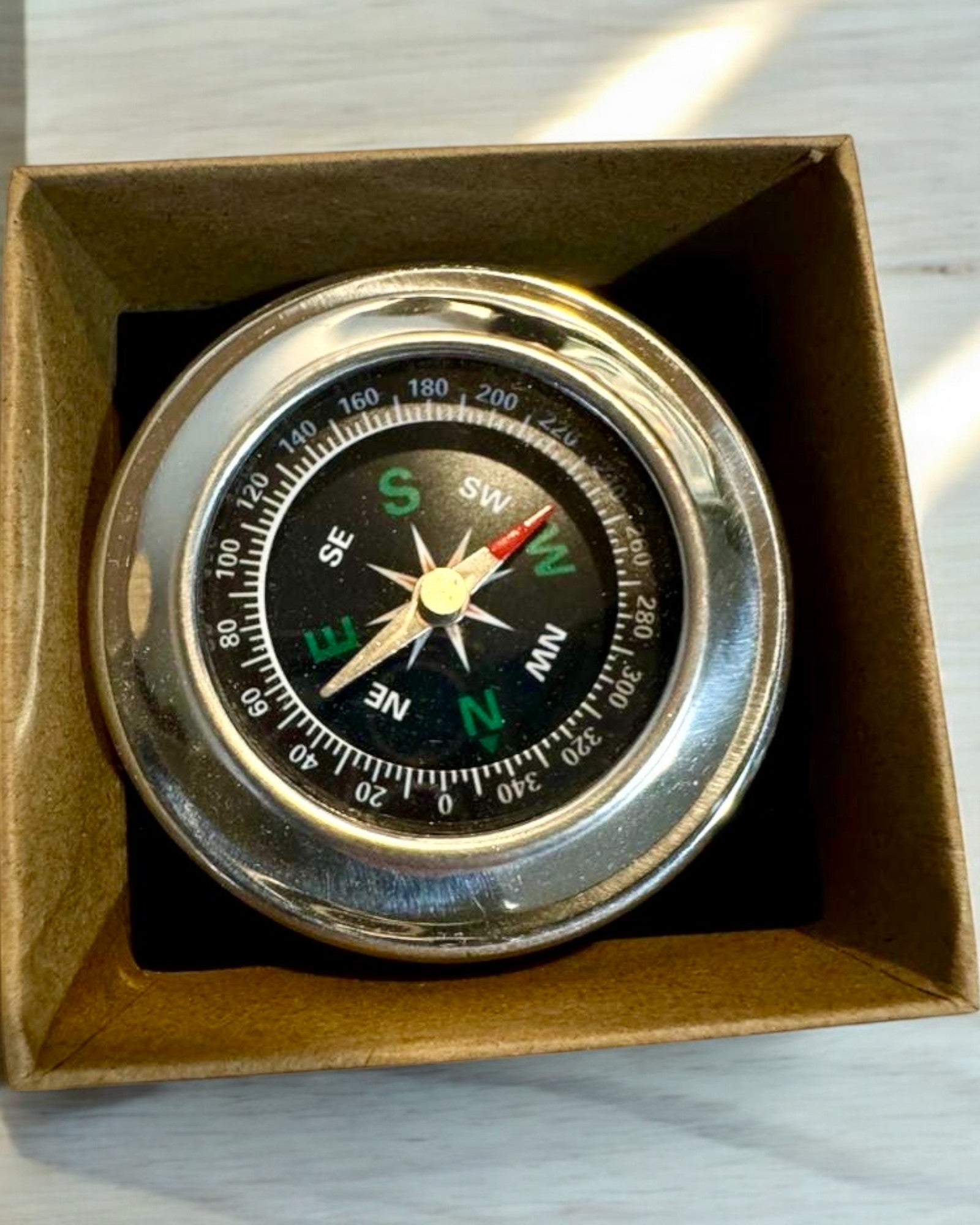 Stainless Steel Camping Compass – Waterproof and Personalized