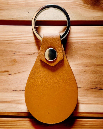 PU Leather Keychain with Personalization Option for Engraving - Available in 5 Colors