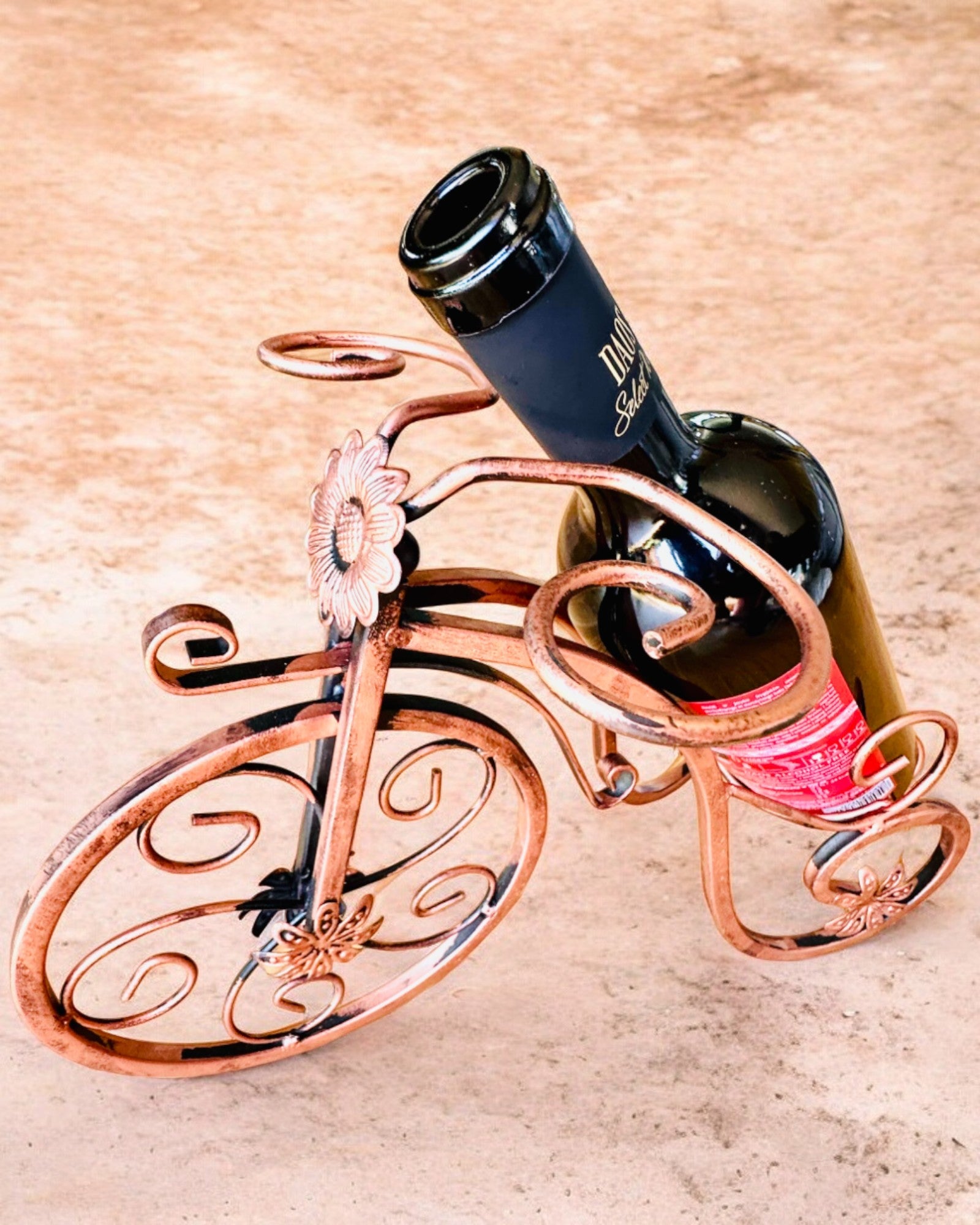 Bicycle Wine Rack "WineCycle" - personalization option with engraving for a gift