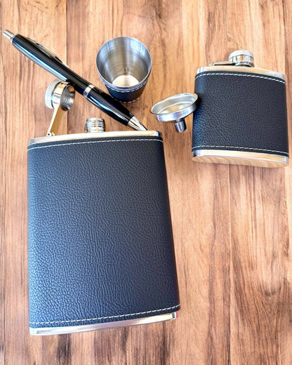 "Stylish Gentleman" Flasks Set - personalization option with engraving for a gift