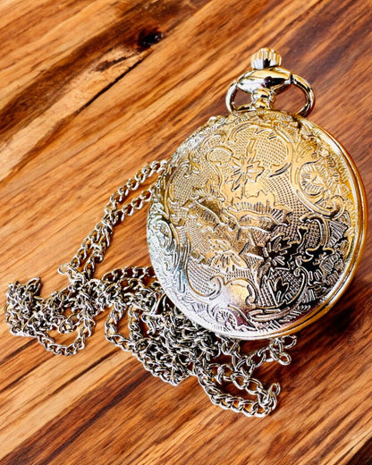 Pocket Watch "Golden Anchor" - personalization for a gift with engraving