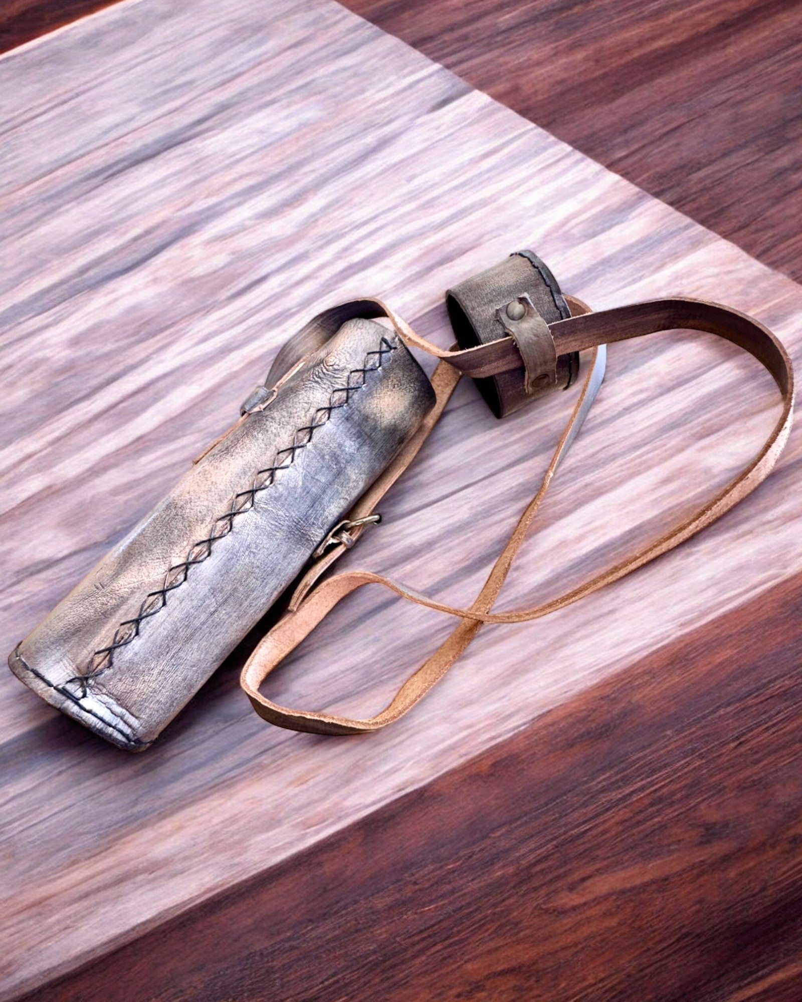 Premium "Voyager" Telescope with Engraved Lens and Natural Leather Case, personalization option for engraving as a gift