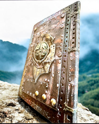 "Warrior's Chronicle - Knight Themed Notebook", notes with the option of personalizing with engraving for a gift