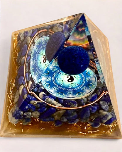 "Zenith" Orgonite Energy Pyramid with Lapis Lazuli, perfect as a gift