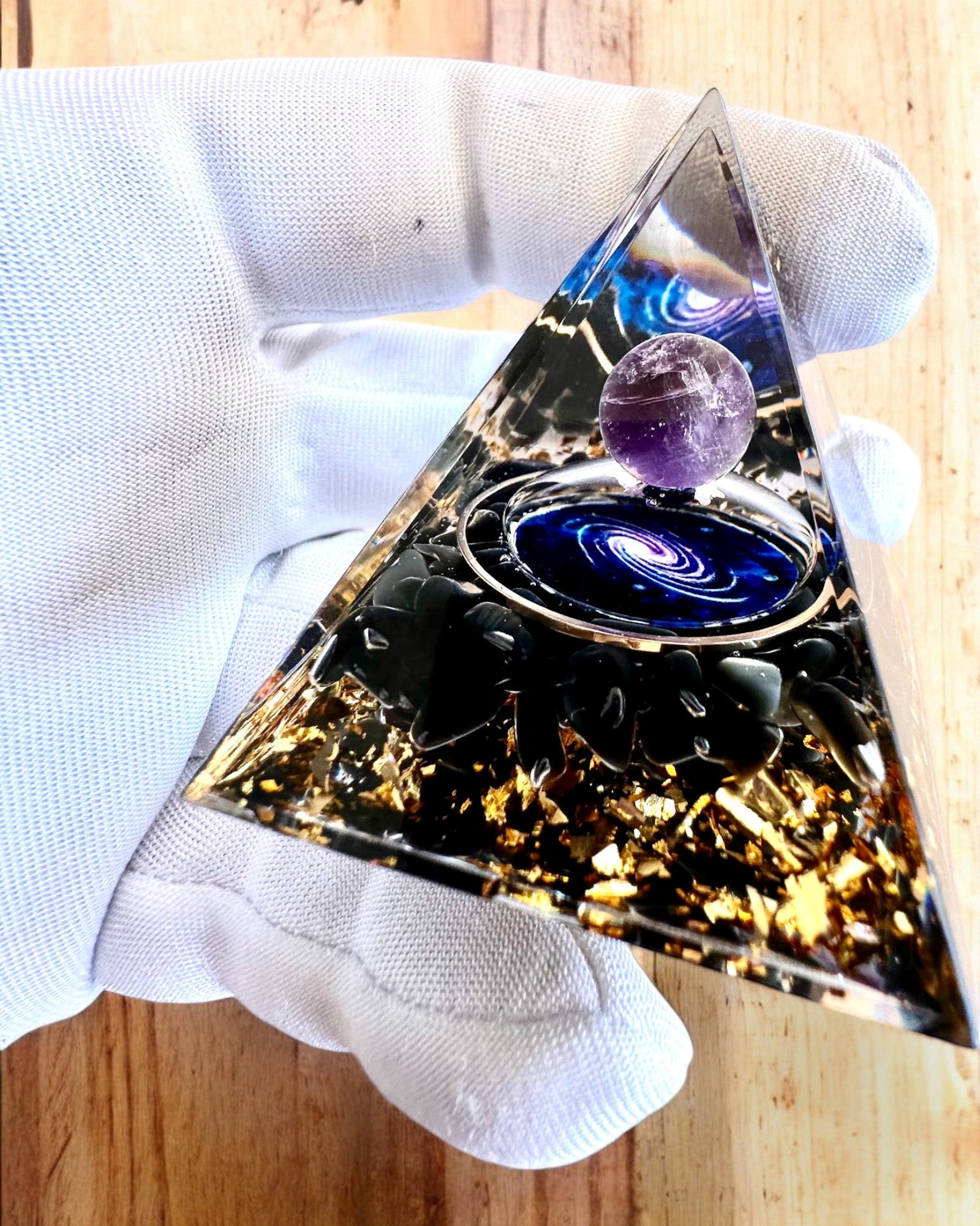 "Cosmic Pyramid" Galactic Essence Orgonite Energy Pyramid, for a gift