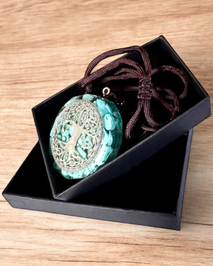 Amulet "Tree of Life" with turquoise – Your personal strength, necklace for a gift, personalization with engraving