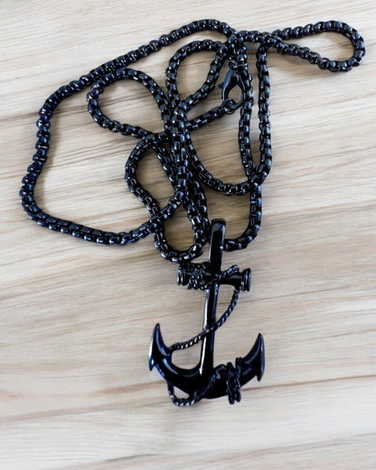 "Anchor of Determination - Sea Amulet", necklace, personalization option with engraving for a gift, 3 variants to choose from