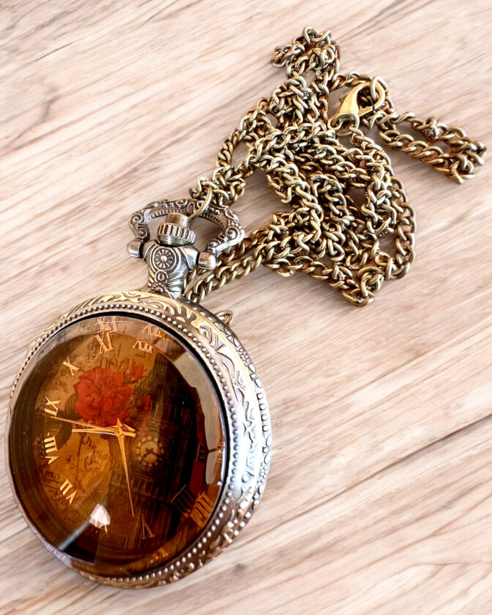 Pocket Watch "Vintage Charm" personalization with engraving for a gift