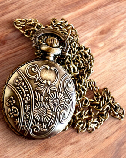 Pocket watch "Fish Scale" with engraving option for a gift