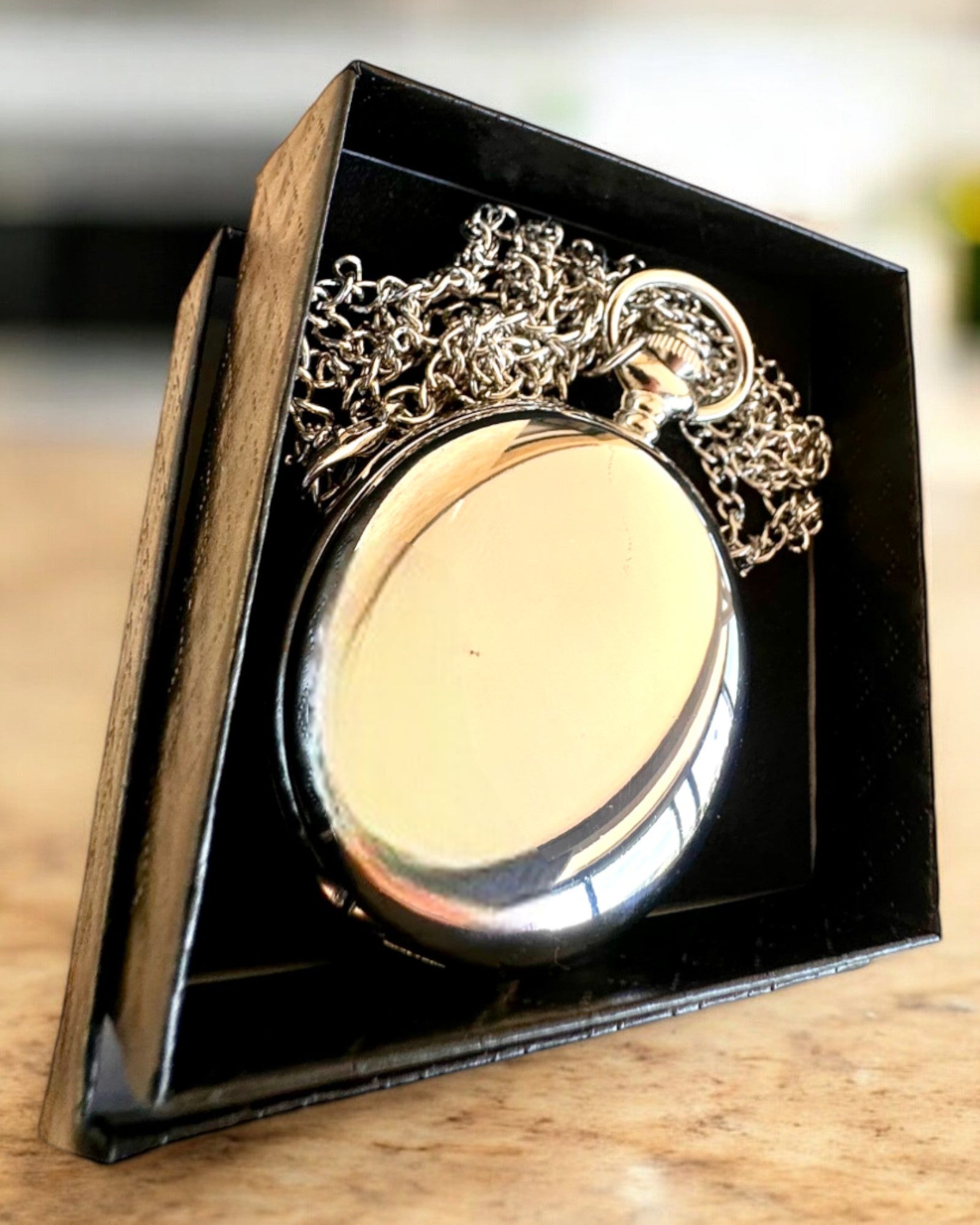 Elegant Pocket Watch "Timeless Classic", silver color, personalization option with engraving for a gift