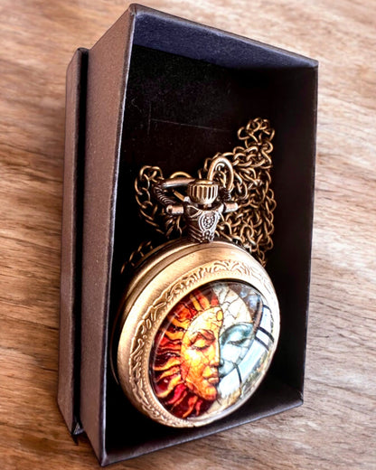 Elegant pocket watch "Sunny Lumination" with engraving option for a gift