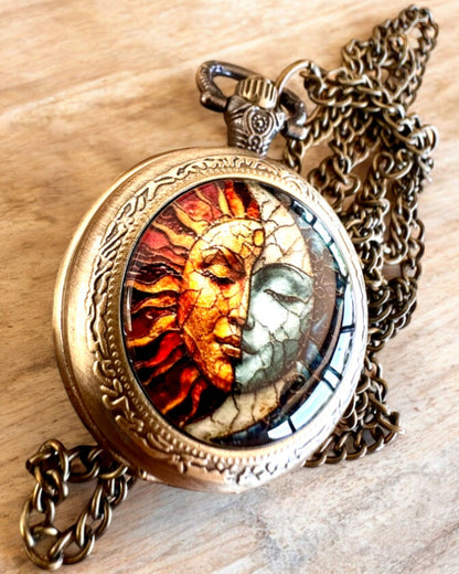 Elegant pocket watch "Sunny Lumination" with engraving option for a gift