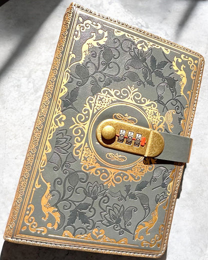 Exclusive Leather Notebook "Secret Notebook" A5 with Combination Lock - personalization with engraving