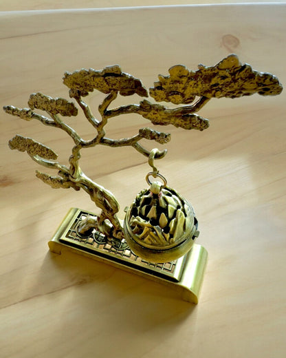 Elegant Metal Incense Holder Bonsai - personalization option with engraving for a gift