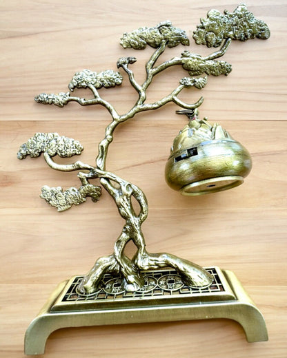 Elegant Metal Incense Holder Bonsai - personalization option with engraving for a gift