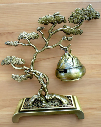 Elegant Metal Incense Holder Bonsai - personalization option with engraving for a gift