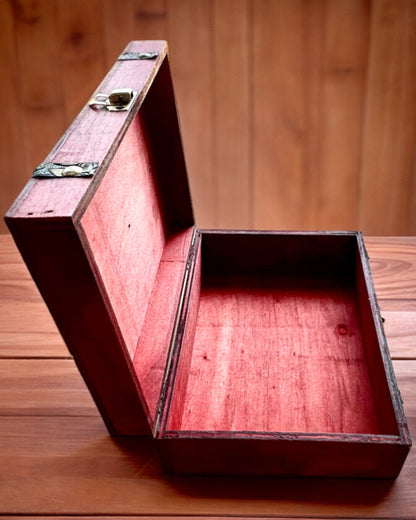 Antique Wooden Box with Engraving Option, 23 cm x 16 cm x 7.5 cm