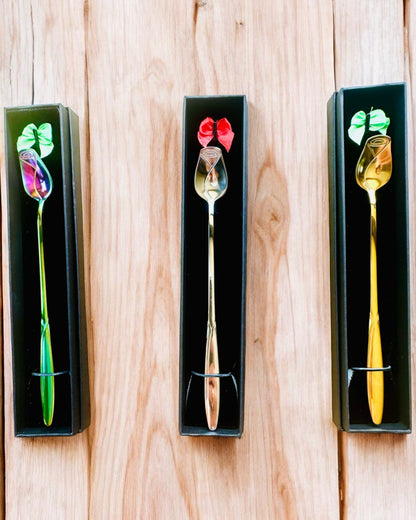 Personalized Rose Spoon with Engraving Option for a Gift - 3 Color Variants to Choose From