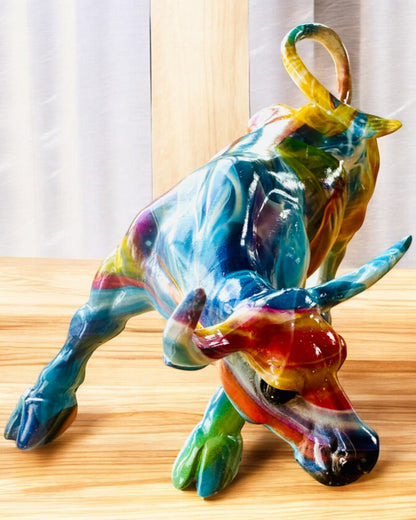 "BullArt" Decorative Bull Sculpture – Unique Art with Engraving Option - 4 color variants, for a personalized gift