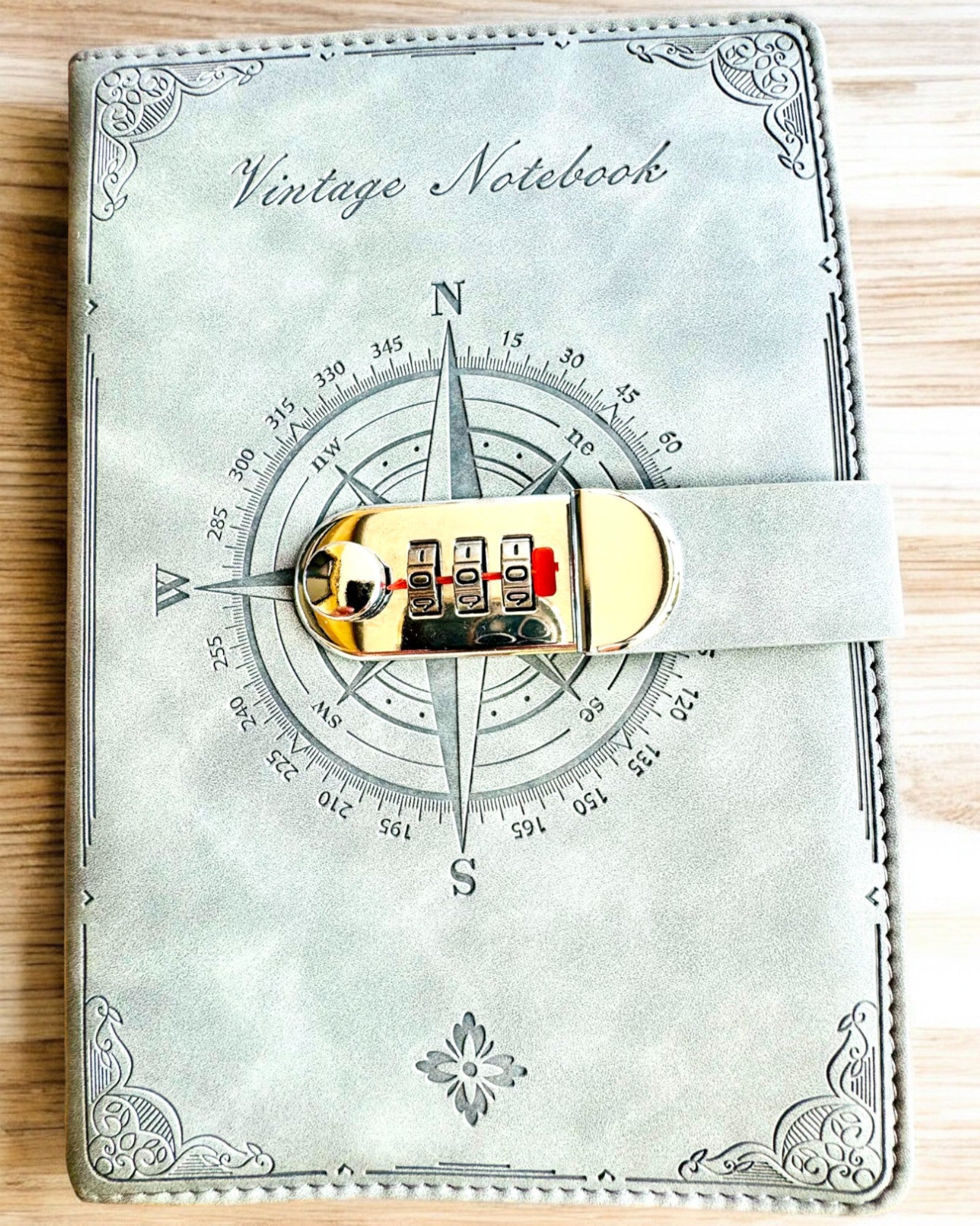 Secret A5 Vintage Notebook with Code Lock - Choose Your Style, personalization with engraving for a gift