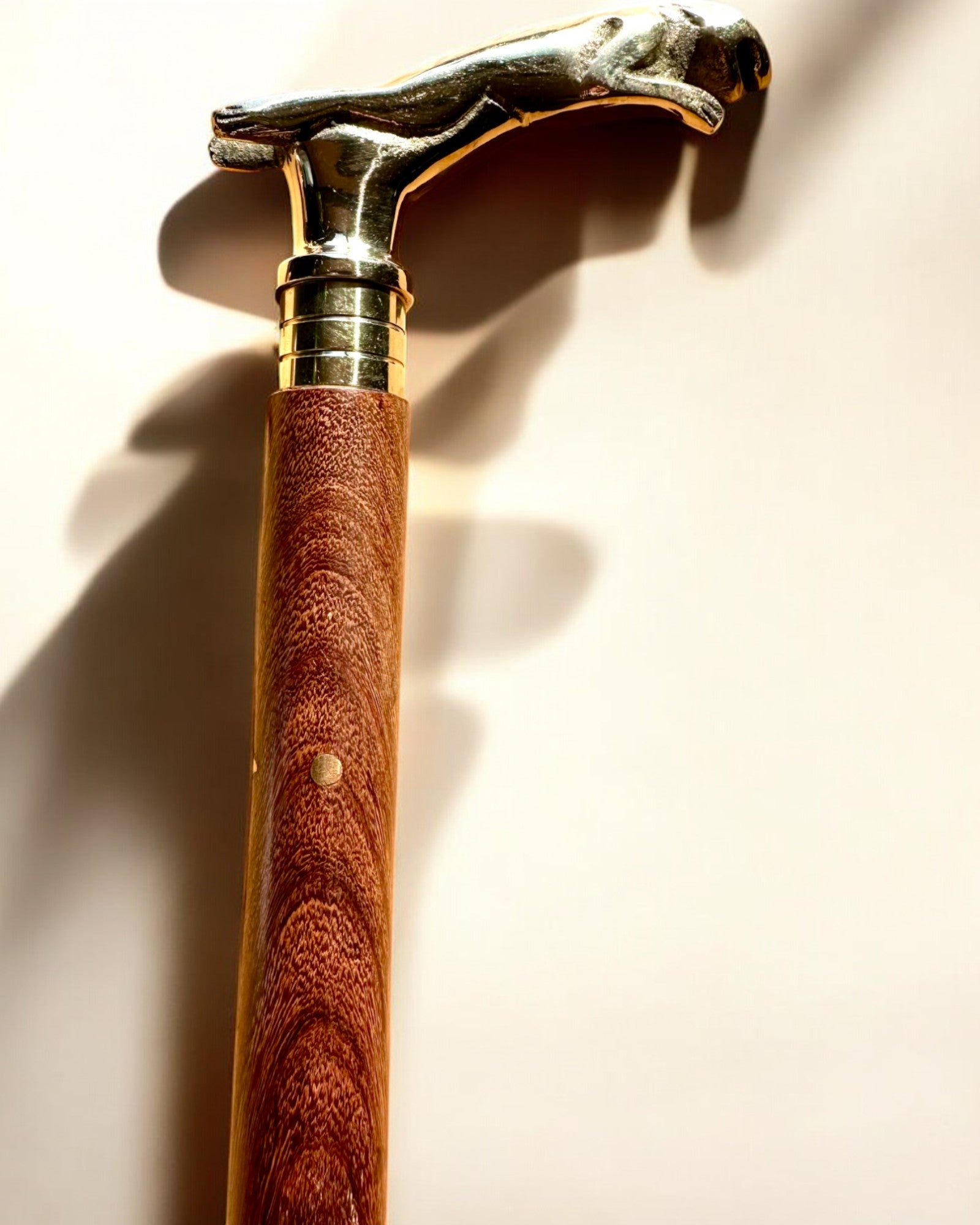 "Jaguar Elegance" Mango Wood Walking Stick - personalization option with engraving