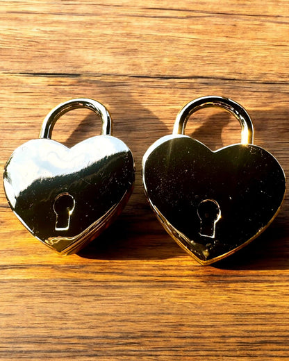 Love Mini Padlocks Heart DeLuxe - Set of 2 padlocks with keys, 6 variants to choose from, personalization option with engraving for a gift