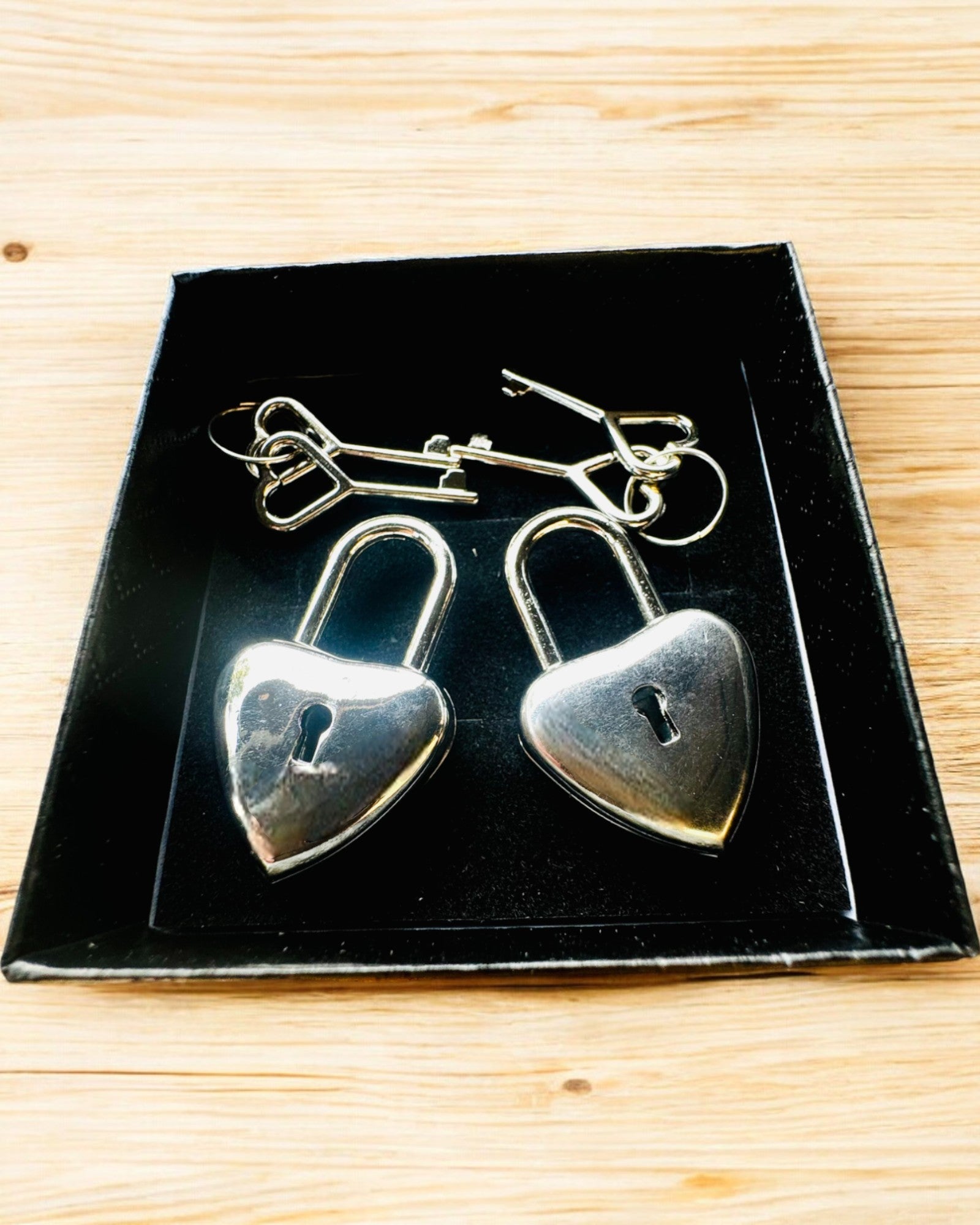 Love Keys - Silver 2 Mini Heart-Shaped Padlocks, personalization option with engraving for a gift