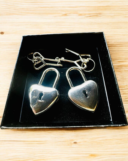 Love Keys - Silver 2 Mini Heart-Shaped Padlocks, personalization option with engraving for a gift