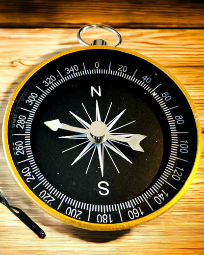 Compact Navigation Compass with Metal Finish – An Essential for Every Traveler, with engraving