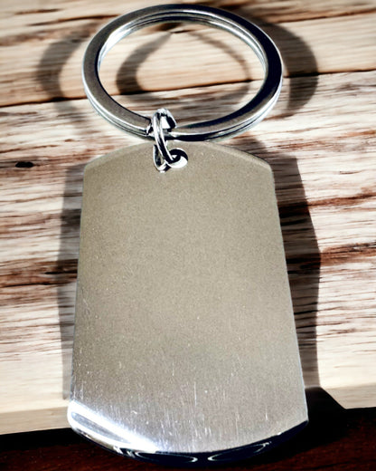 Military ID Keychain "Dog Tag" made of Stainless Steel – Personalized Engraving