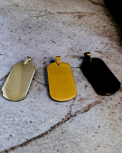 Military Pendant with Engraving - Retro Style in Various Colors