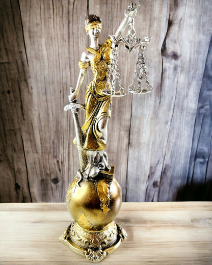 Goddess of Justice Figurine – Artistic Shelf Decoration, Resin Craft, personalization with engraving