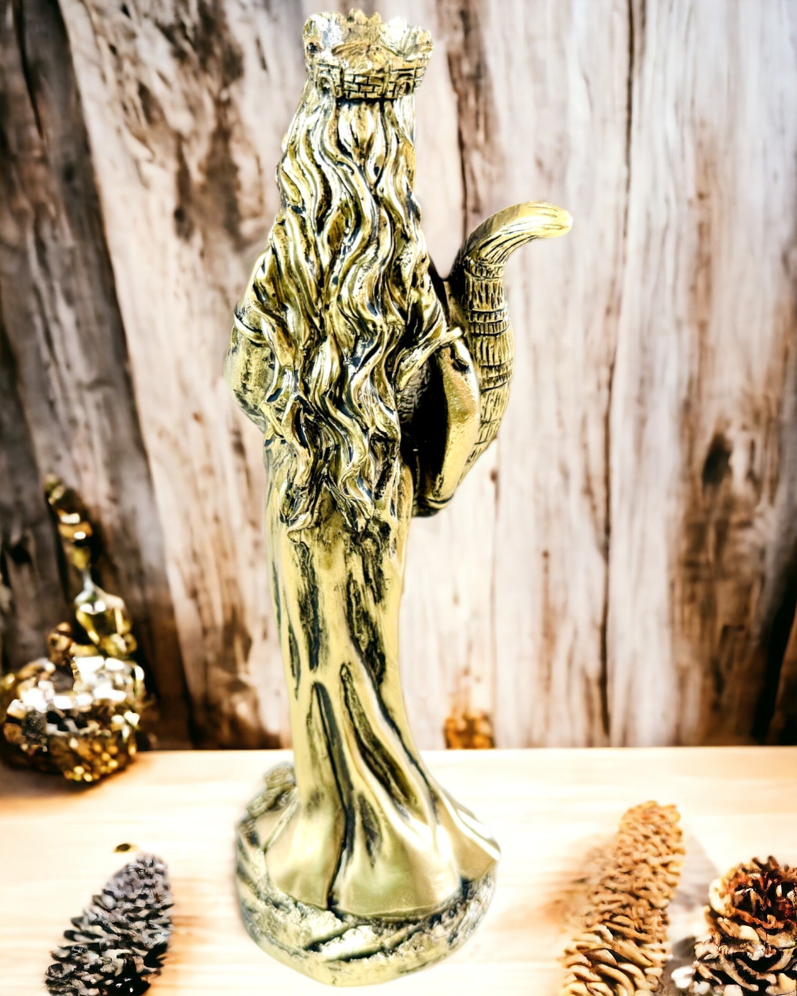 "Goddess of Abundance Statue" - Decorative Resin Fortune Statue for Home and Office - personalization option with engraving