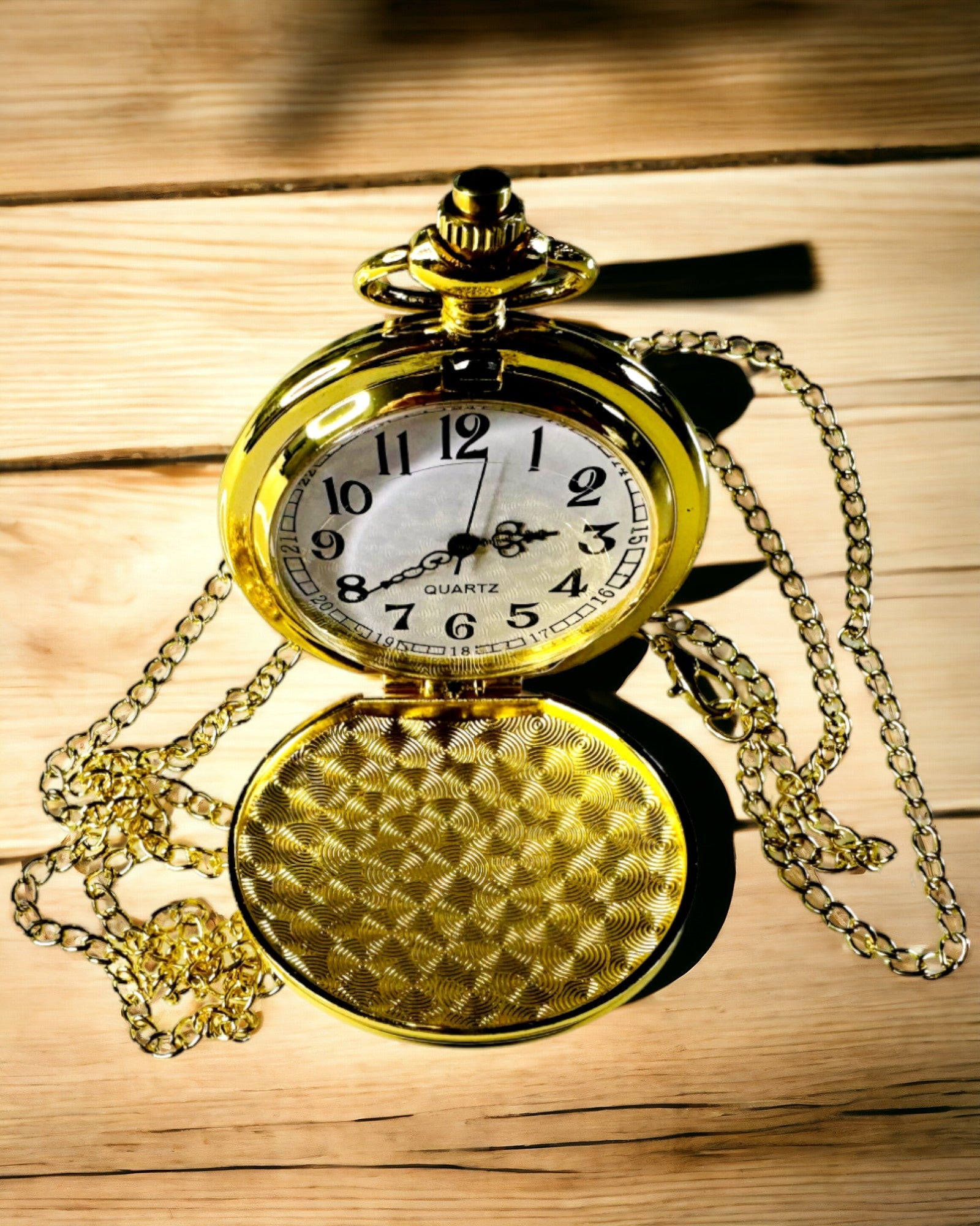 Golden Color Vintage Style Pocket Watch with Engraving Option