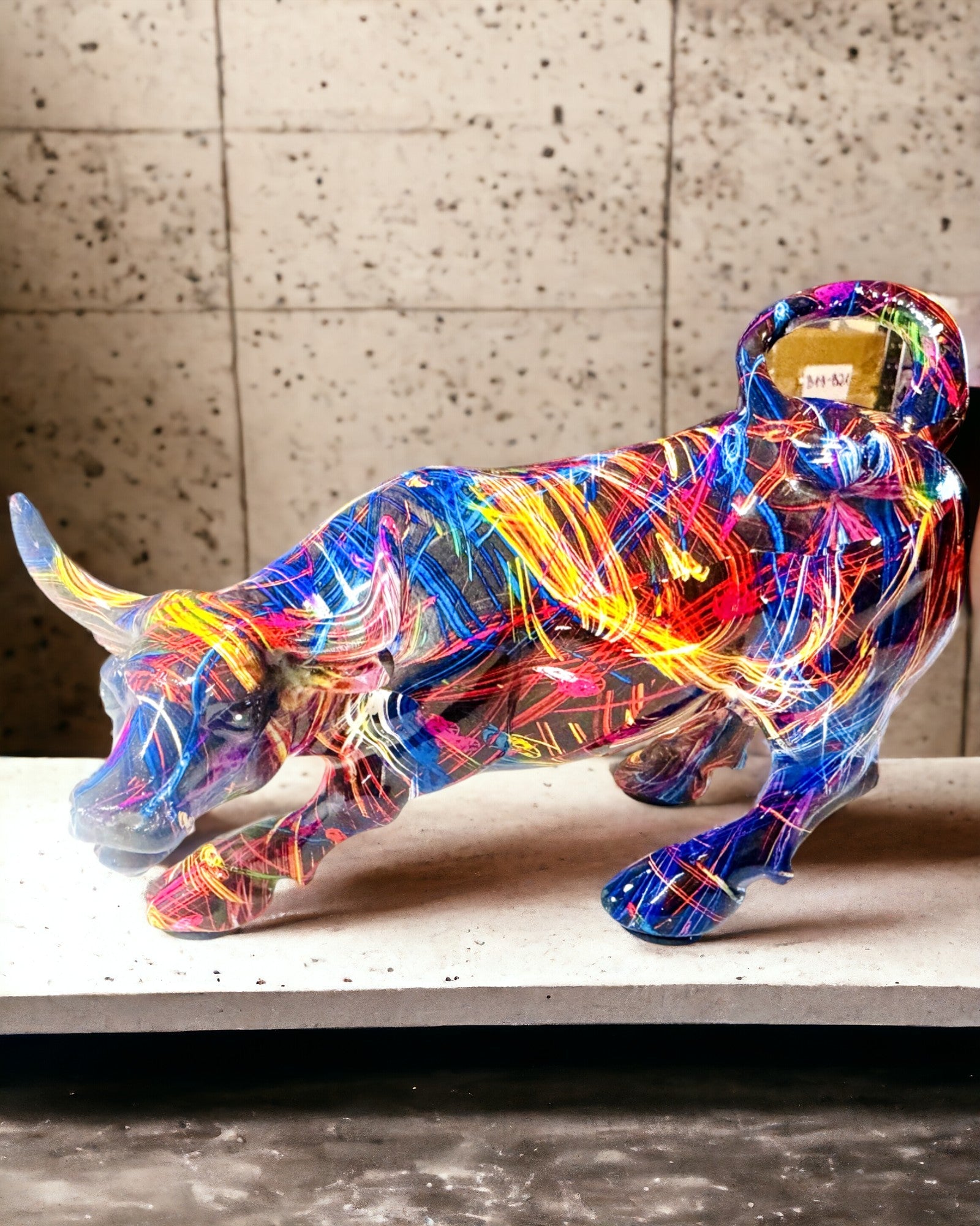 "BullArt" Decorative Bull Sculpture – Unique Art with Engraving Option - 4 color variants, for a personalized gift