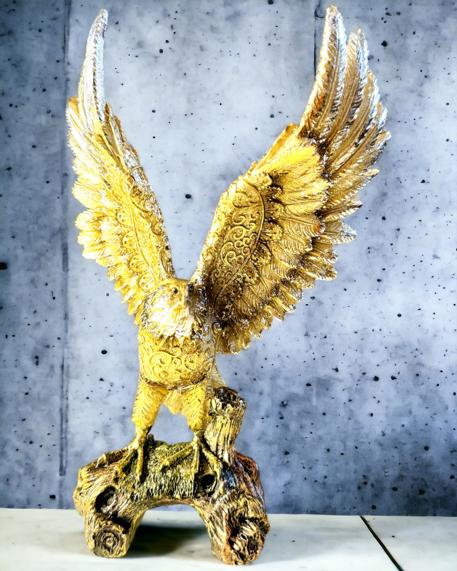 "Golden Eagle" Figurine with Personalization Option - Resin Decoration