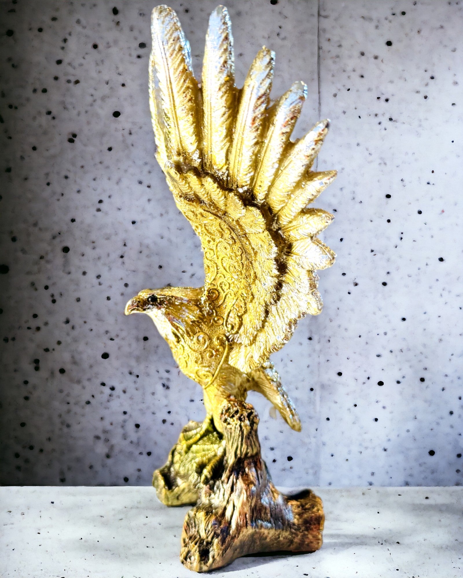 "Golden Eagle" Figurine with Personalization Option - Resin Decoration