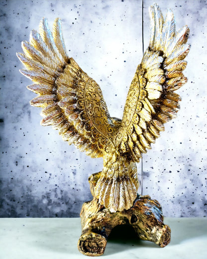 "Golden Eagle" Figurine with Personalization Option - Resin Decoration