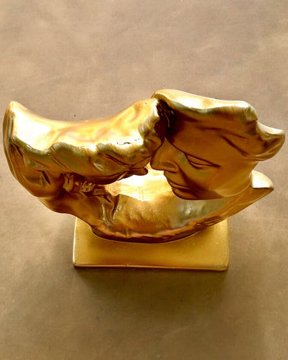 Figure "Golden Connection" - 13.5 cm in height, Decorative with Engraving Option