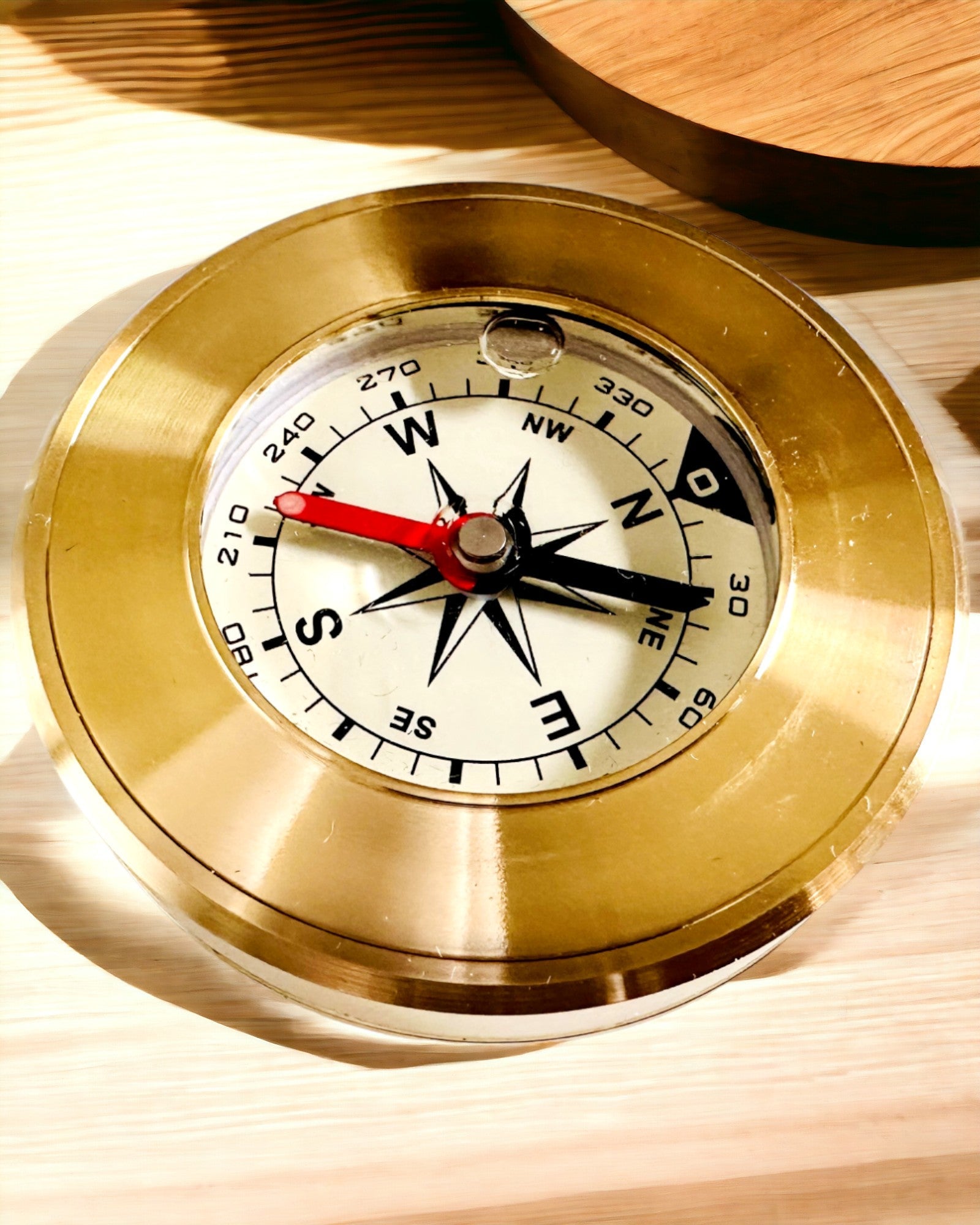 Navigation Compass with Engraving Option, Brass, Classic Design – 5 cm