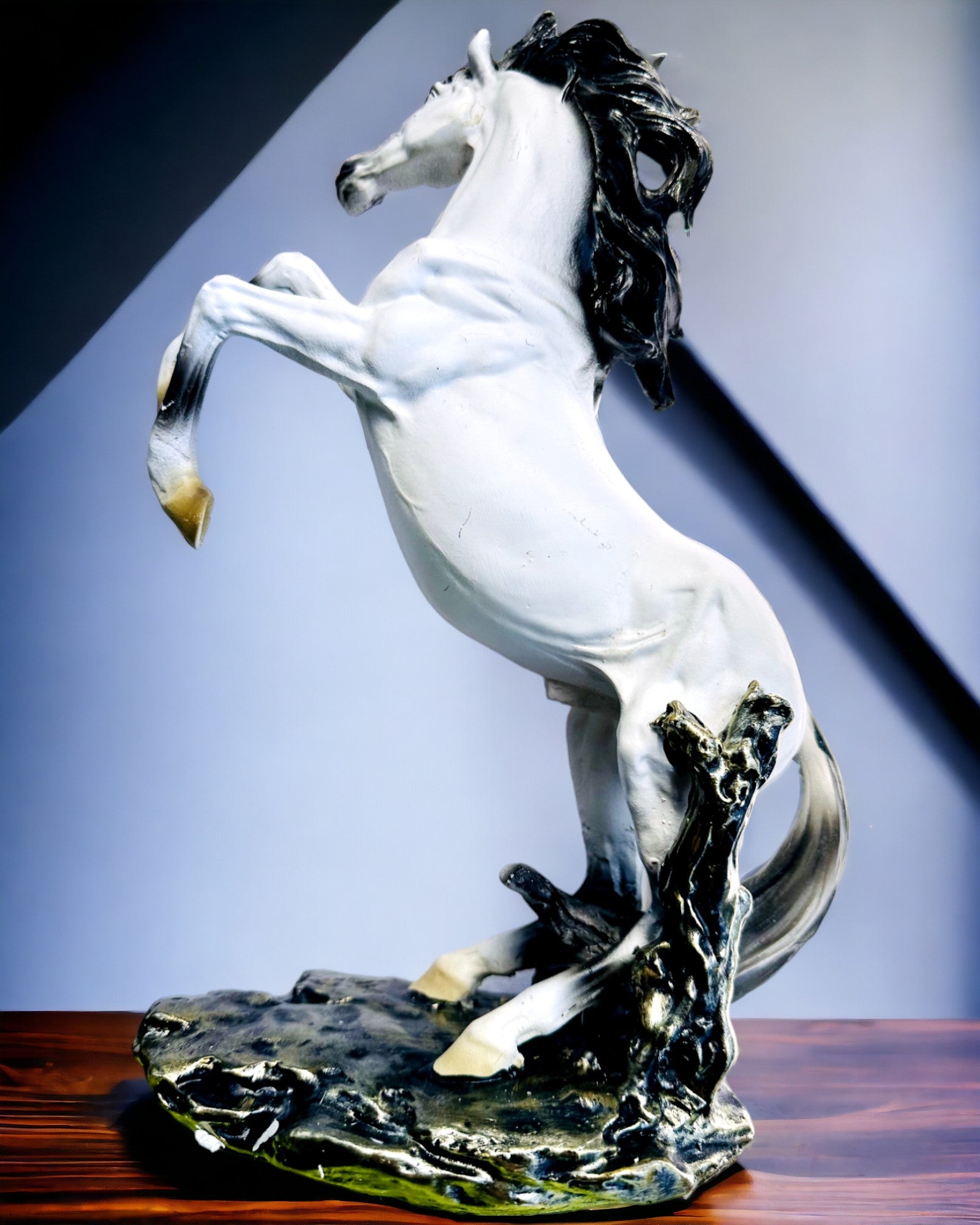 "Elegant Jumper" - White Horse Figurine with Engraving Option