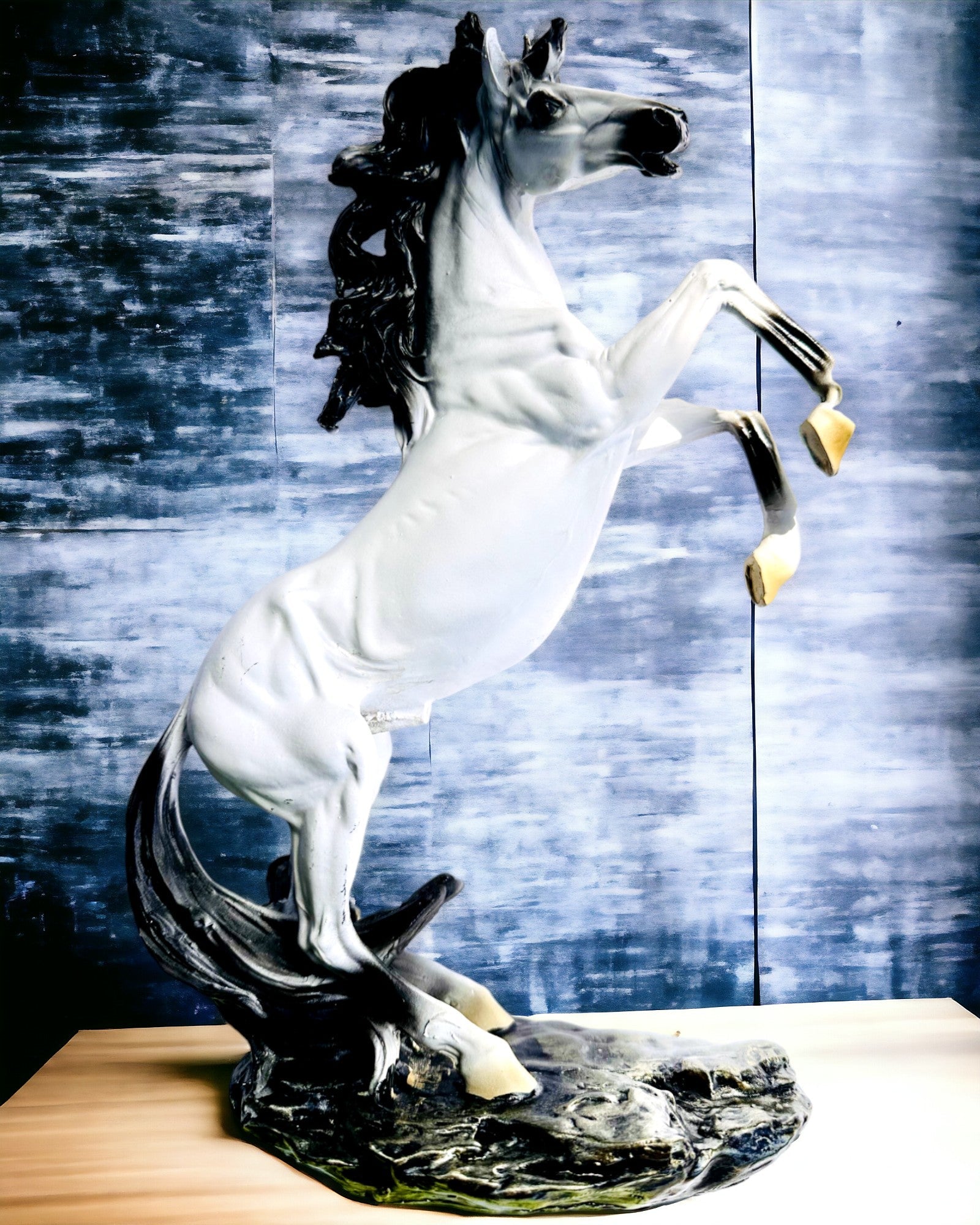 "Elegant Jumper" - White Horse Figurine with Engraving Option