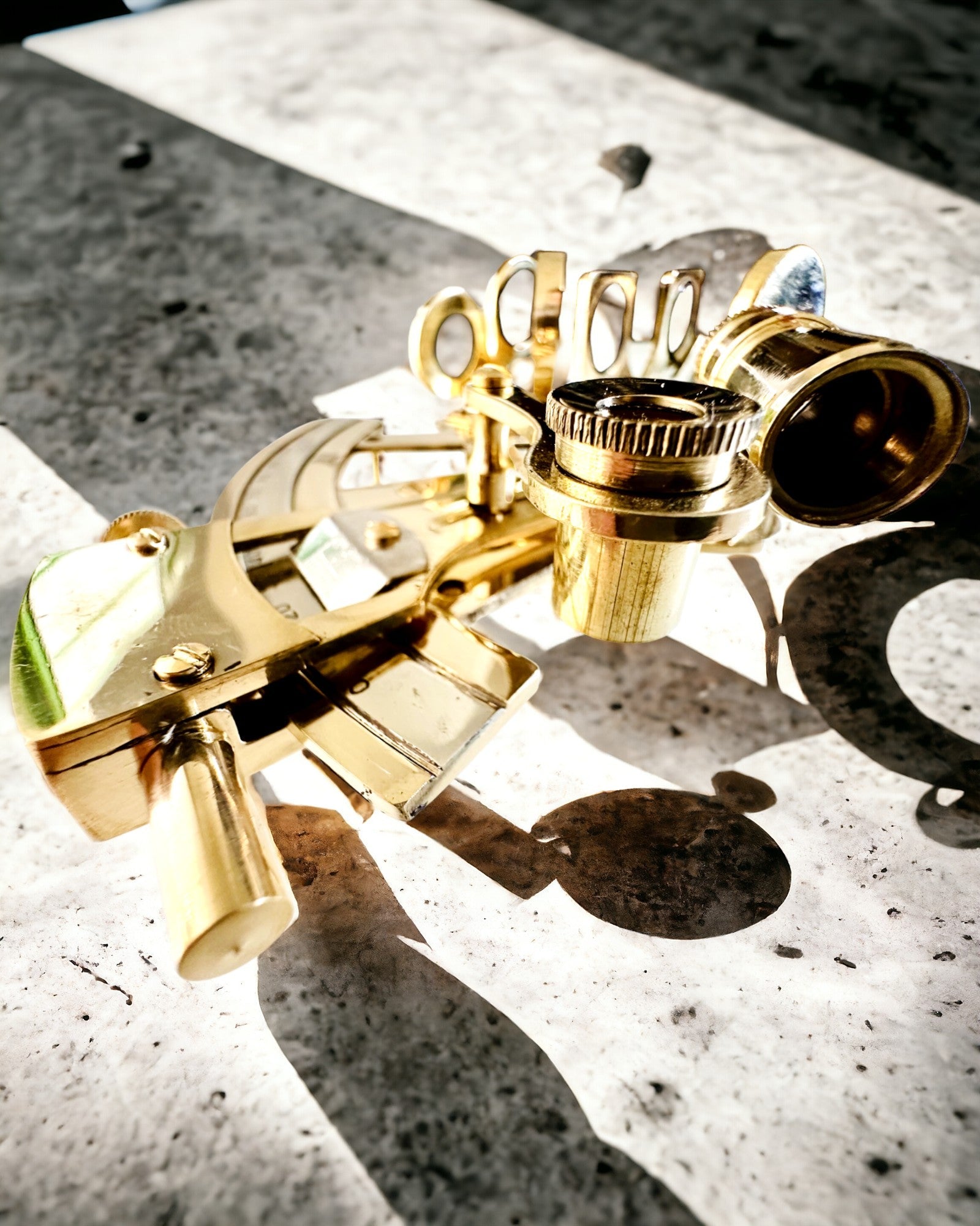 Artistic sextant in gold color - personalization option with engraving