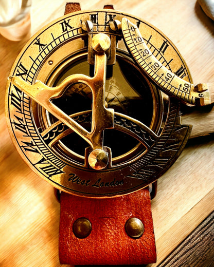 Sundial "Antique Compass", wristwatch with compass, personalization option with engraving