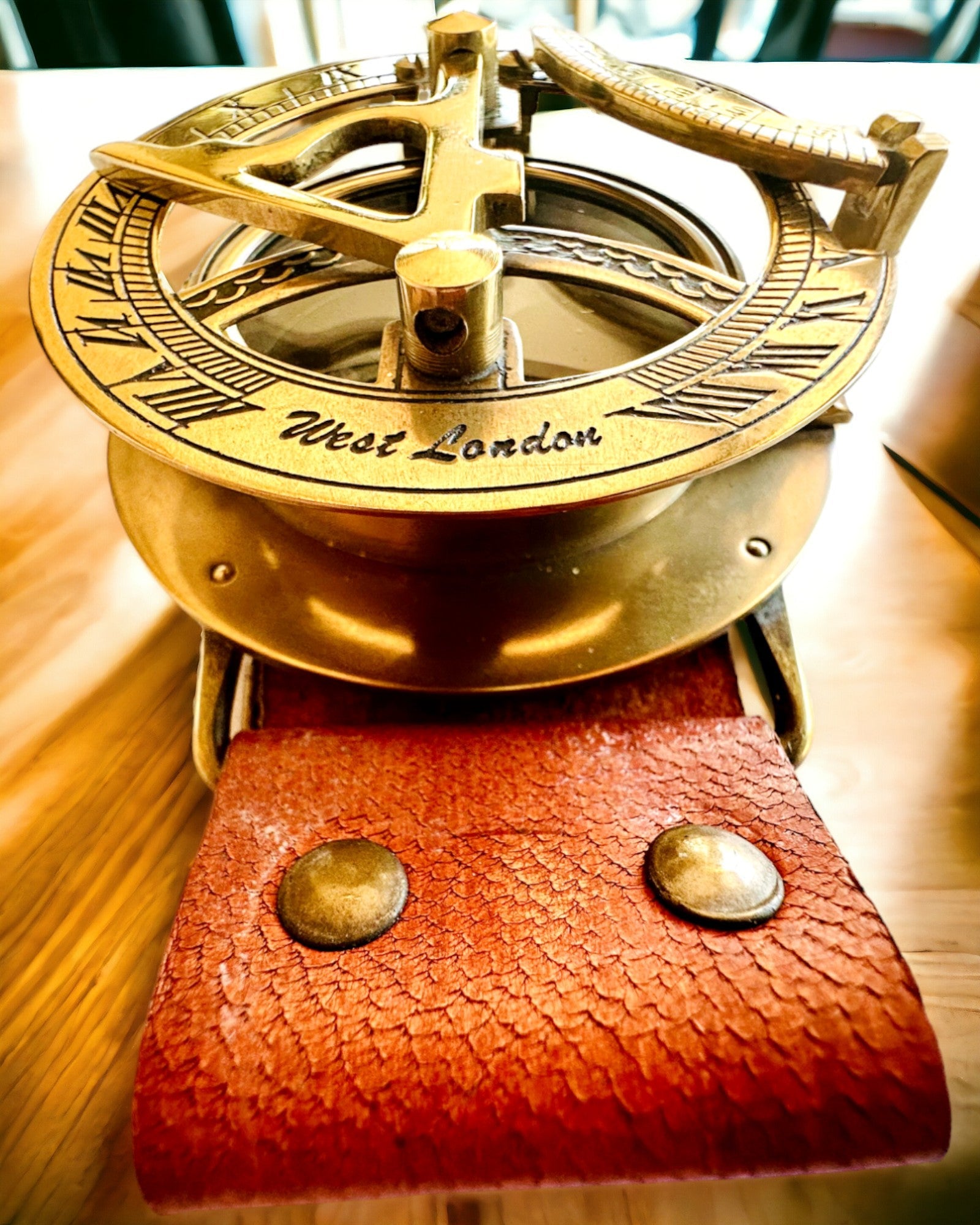 Sundial "Antique Compass", wristwatch with compass, personalization option with engraving