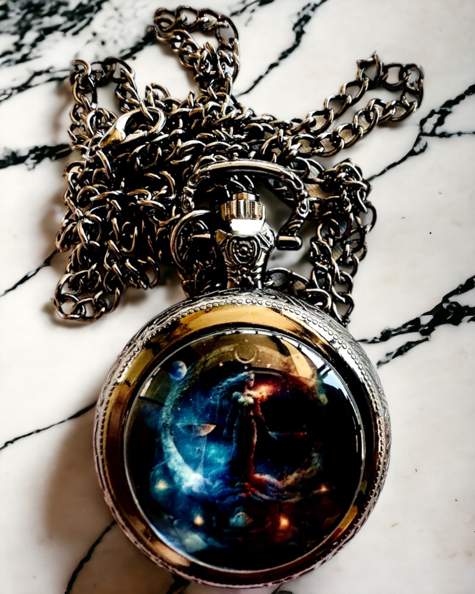 Pocket Space Watch "Galactic Timekeeper" - personalization option with engraving