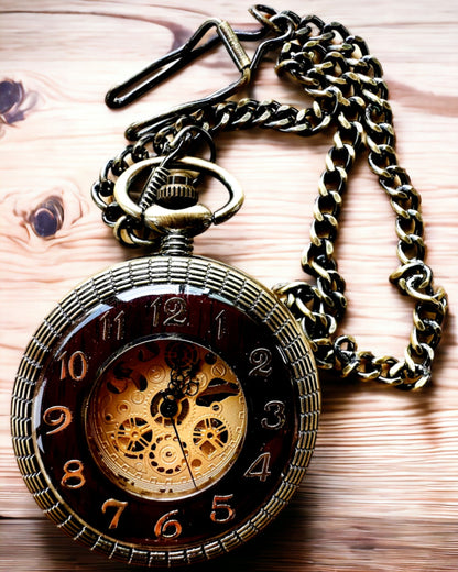 Pocket watch "Retro Elegance", personalization option with engraving