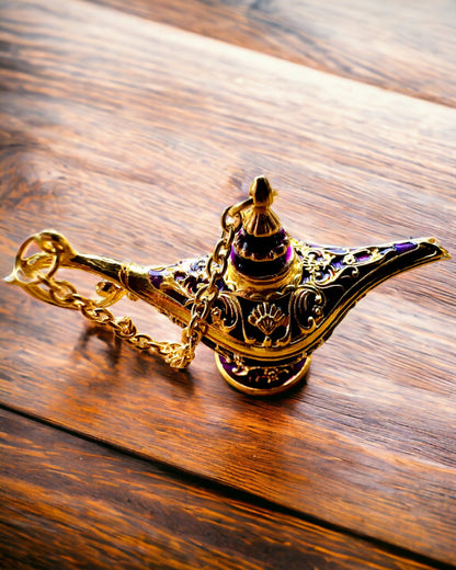 Little 4 cm Aladdin's Magic Lamp, keychain, 6 color variants - Enchanted Memories, personalization with engraving