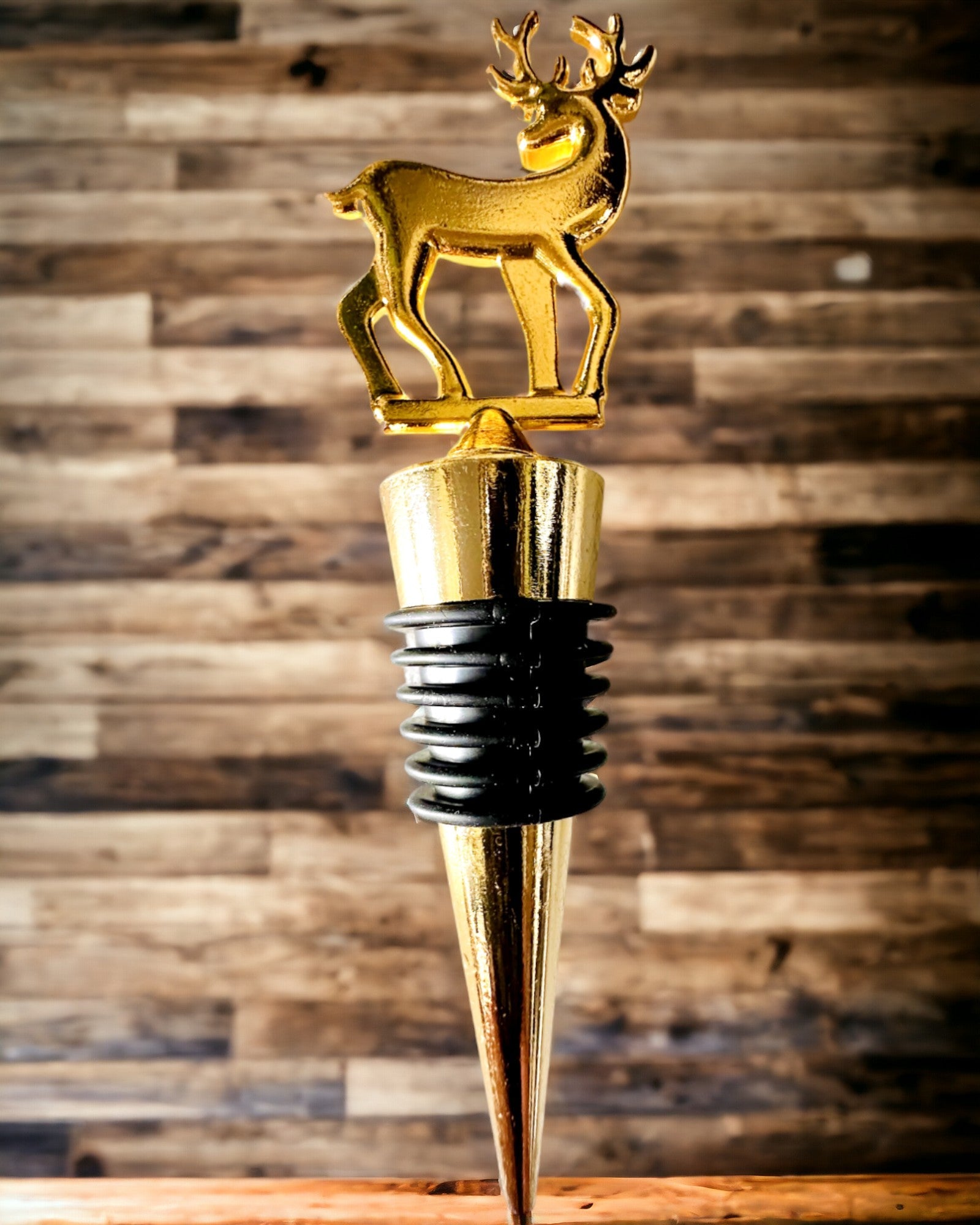 Exclusive Metal Wine Stopper with Deer - Elegant and Functional, personalization option with engraving