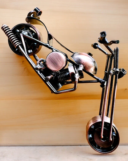 Handmade Iron Motorcycle Model, Chopper, customization, engraving for a gift